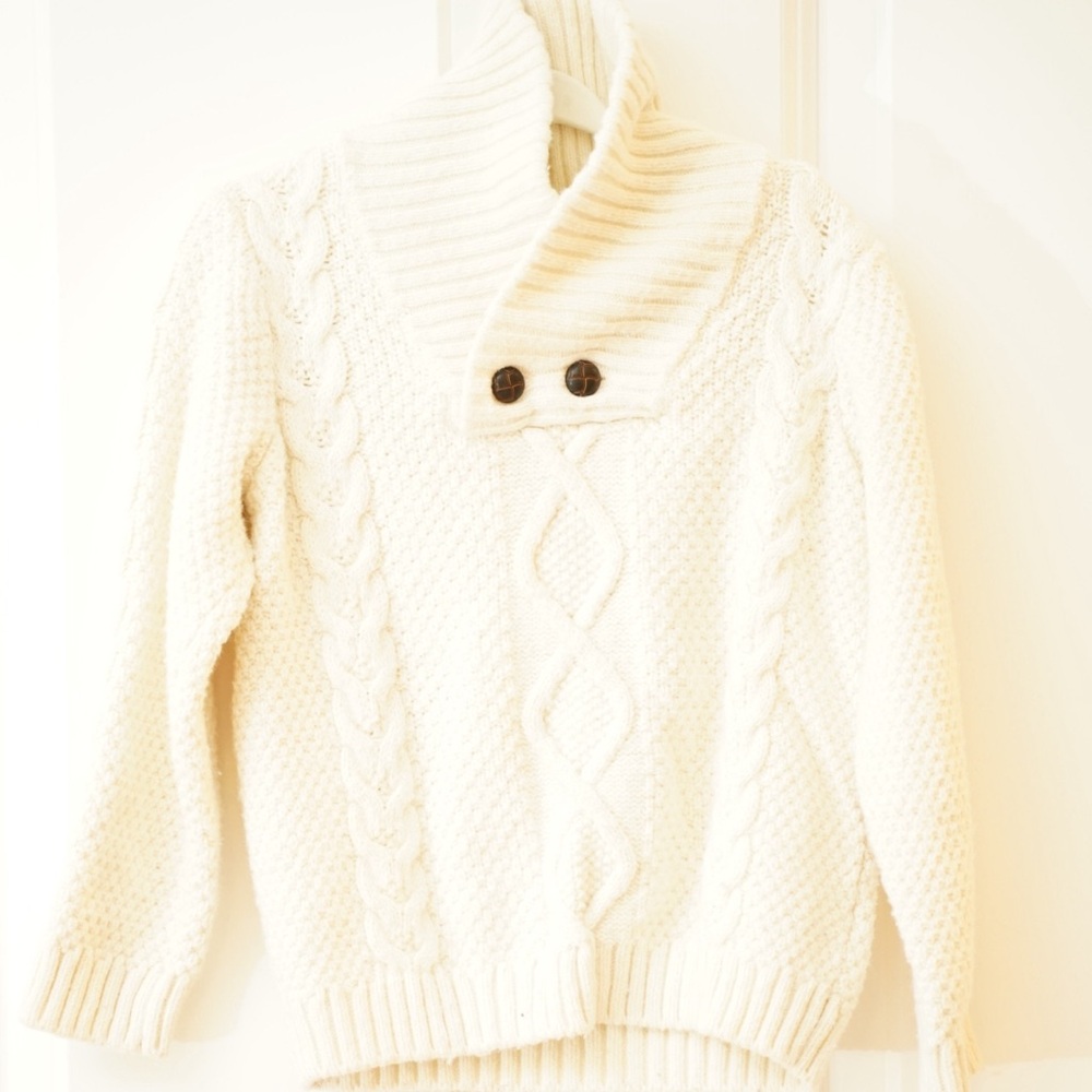 Janie and Jack Cream Cable Knit Sweater